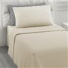 L'ANTICO ARCOLAIO - Lenzuola Letto Singolo 100% Cotone Completo con Federe Cuscini, Set Anallergico e Antiacaro, Colore Tinta Unita, Manifattura Made in Italy con Fibra Naturale