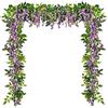 HAOSHICS Ghirlande di glicine in seta, 2 pezzi, con fiori artificiali, viti di glicine, viti da appendere alla parete, per casa, giardino, cerimonia all'aperto, matrimonio, decorazione floreale