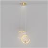 BFFGKGL Decorazione Della Casa Lampada A Sospensione Per Bambini A LED Luna Astronauta Lampadario A Sospensione Lampadario Dimmerabile Nero Oro Camera Da Letto Del Ragazzo Lampada A Sospensione Per La