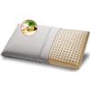 GEEMMA s.r.l. Cuscino 100% Lattice 40x70 cm H12 cm. Guanciale Letto a Modello saponetta con Tessuto in Cotone Sfoderabile e Lavabile. Cuscino Materasso Anallergico - Milk