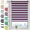 Sonello Tenda a rullo doppio strato Giorno e Notte a senza foratura 75cm x 210cm viola, facile Fissaggio a Clip Senza Viti, Tenda a rullo Zebra per Finestra o Porta, protezione solare