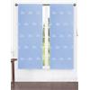 HOME ZEN HOUSEHOLD LINEN Set coppia 2 pezzi Tende Moderne con Nuvole, 60x150 cm e 60x240 cm, Tessuto Velato, per Finestra e Portafinestra, Stile moderno con (Azzurro, coppia 60x150 cm)