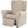 Estoralis Berta Copripoltrona Elasticizzata, Tessuto, Avorio, Poltrona Relax