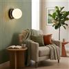 B·LED BARCELONA LED BARCELONA LED Applique ARCE E27 G45 Ø15 Cm Nero | Vetro opalino, alluminio, profondità 175 mm, IP20, 40W max, luce uniforme per camera, corridoio o soggiorno