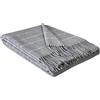 STTS International - Plaid Faro, 100% misto lana e cashmere, 140 x 200 cm, coperta a quadri, molto morbida (Grigio chiaro-Grigio chiaro (J))