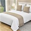 QRGMKL Tinta Unita Lavorato A Maglia Bed Runner Copriletto Diamond Bed Sciarpa Coperta di Lusso Biancheria da Letto Decor Divano Asciugamani per Camera da Letto e Hotel-Khaki||220X60cm for 1.5m Bed