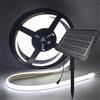 KISUFU 24V Solar COB Neon LED Strip, doppia faccia luminosa 320 LEDs/m IP67 impermeabile striscia di luce con 1200mah 8-mode pannello solare LED Per giardino, piscina decorazione.
