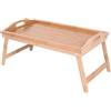 Virsus Vassoio da letto in Legno di Bambù con manici, 50x30x21 cm, richiudibile con gambe pieghevoli per colazione a letto, tavolino porta Pc, per mangiare in montagna, mare, campeggio, 2415F