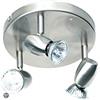 APPLIQUE FARETTO SOFFITTO TRIPLO SPOT ACCIAIO SATINATO LAMPADE DA SOFFITTOGU10