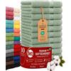 Betz Set di 10 lavette Premium misura 30 x 30 cm 100% cotone (verde fieno)
