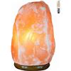 H HANSEL HOME Lampada di sale dell'Himalaya 100% naturale 5-7 kg, Base Madeira,+ 1 x lampadina LED di ricambio per spina europea