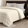 BANZAII TEXTILE INNOVATOR ONLINE Banzaii Trapunta Una piazza e Mezza in Velluto Invernale 600 g/m², Piumone Morbido e Caldo Effetto Vellutato Ideale per l'Inverno - Colore Panna