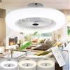 Joparri 2x Ventilatore da Soffitto con Luce e Telecomando, 80W Velocità del Vento Regolabile Luce LED 3000K-6500K Fan Plafoniera LED per Camera da Letto Soggiorno Sala da Pranzo, Bianco