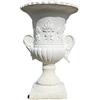 OUTLET DEL GIARDINO Vaso Tondo Festonato Calice In Polvere Di Marmo Coppetta Altezza 29 Cm - Diametro 19 Cm - Base 12x12 - Peso 4 Kg