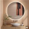 Dripex Specchio Bagno LED 80 cm - Rotondo Specchio da Trucco con Luce - Anti Nebbia - 3 Temperature Colore e Dimmerabile 3000K-6500K- HD Moderno Specchio da Parete con Funzione memoria-IP44