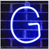 Generico Lettera al neon, LED lettera alfabeto luci batteria e USB operato lettera blu luce al neon segno decorativo illuminare le parole lettere luci (G)