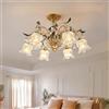 Generic Americano Pastorale Lampadario Francese Creatività Fiore Soggiorno Sala da Pranzo Camera da Letto Villa Decorazione Casa Lampada a Ciondolo (A 6 luci)