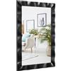LIFEZEAL Specchio da Parete, 106x71,5 cm, Specchio con Cornice in Legno di Gomma, Specchio Ingresso Moderno, Specchio Rettangolare da Camera da Letto, Specchi Con ganci a 2 Vie (nero)