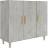 vidaXL Credenza Grigio Cemento 90x34x80 cm in Legno Multistrato