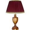 Generico LUCECLASS - C568PABORDEAUX Lampada da tavolo classica artigianale da tavolo in puro cristallo ambra, con paralume in misto seta plissettato bordeaux, per camera da letto, soggiorno, corridoio hotel