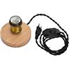 FTVOGUE Portalampada Vintage Portalampada in Legno Kit Lampada da Tavolo con Pulsante Dimmerabile per Lampada E27/E26 per Camera da Letto Domestica