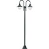 vidaXL Lampione da Giardino E27 220 cm Alluminio 2 Lampade Verde Scuro