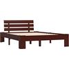 vidaXL Giroletto Classico Elegante Robusto Struttura Telaio Letto Marrone Scuro 120x200 cm con Testiera Doghe in Compensato Legno Massello Pino
