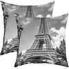 Loussiesd Confezione da 2 Federe Decorative per Cuscini in Stile Torre Eiffel, Morbide, Decorazione Parigina, Quadrate, Set di Federe per Divano, Camera da Letto, Soggiorno, Design per Viaggio di San