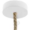 creative cables Kit rosone per lampadario da soffitto (serracavo conico, legno bianco, Ø 120 mm, 1 foro) - Ideale per cavi XL - Fissaggio a staffa per lampadari e sospensioni singole