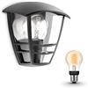 Philips Hue Creek Lampada da parete da esterno (Nero) - Applique da esterno - E27 - Luce bianca calda - Hue White Filament