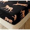 Chickwin Chickw11 Elastic Lenzuolo sotto Coprimaterasso Cartoni Animati Stampa, 100% Microfibra Materiale per Lenzuolo profondità 30cm - Letto Singolo Doppio - Vari Stile (Leopardo Nero,120x200x30cm)
