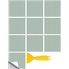 Hixingo Piastrelle Adesive Cucina Bagno, 20 Pezzi Mattonelle Adesive Cucina Piastrelle Bagno Adesivi PVC Pannelli Decorativi Tinta Unita per Mobili e Pareti (Verde salvia,20x20cm)