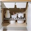 Roebii, organizer impilabile per mobile da cucina, allungabile, da cucina, da bagno, da scrivania, il design in acciaio perforato permette lo scolo di luquidi
