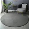 Morbuy Rotondo Tappeto Salotto Grande Pelo Corto, Tinta Unita Moderno Decorazione Grandi Moquette Antiscivolo Soggiorno Bambini Camera da Letto Domestica Tappeti (Grigio Scuro,Diametro 160 cm)