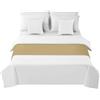 Morbuy Runner Letto Matrimoniale, Corridore Letto, Morbido Sciarpa e Federa da Letto, Tinta Unita Modern Scarf Runner Decorazione per Alberghi Hotel (Cachi,50x240cm)