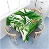 Morbuy Tovaglia Antimacchia Impermeabile Quadrata, Motivo Foglie di Piante Tovaglie Idrorepellente Tovaglia Giardino Copritavolo per Cucina Compleanno Feste (Piante Tropicali,120x120cm)