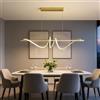 Mikeru Led Lineare Pendente, Lampadario Moderno A Spirale Da 50W 120CM Oro, 3000-6000k Dimmerabile Con Memoria, Altezza 150cm Regolabile, Luminosità Regolabile Dal 10% Al 100%.