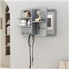 YXLYFDLY Copri Scatola Fusibili Decorativi Per Parete, Copri Quadro Elettrico In Legno Massello Con Ripiano, Robusto Copri Scatola Interruttori Con Ganci Per Ingresso Soggiorno, Indeformabile(Gray,50x40cm/19.6