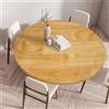Odot Tovaglia Rotonda Antimacchia con Bordo Elastico Motivo Legno Tovaglia da Tavola Lavabile Antiscivolo Copritavolo per Compleanno Cucina Tavolo da Pranzo Caffè Cene Feste (140cm,Elegante)