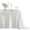 Chickwin Tovaglia Rettangolare in Raso, Tovaglia Elegante Copri Tavolo da Intern, Lavabile in lavatrice per Matrimoni, Feste, Banchetti, Celebrazioni di Vacanze (Bianco,152 x 305 cm)