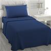 L'ANTICO ARCOLAIO - Lenzuola Letto Singolo 100% Cotone Completo con Federe Cuscini, Set Anallergico e Antiacaro, Colore Tinta Unita, Manifattura Made in Italy con Fibra Naturale