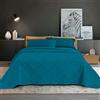 IlGruppone Copriletto Trapuntato Matrimoniale Elegante Trapuntino Lavorazione Intrecciata Due Piazze Trapunta Coperta Leggera Coperta Letto Leggera Primavera Estate - Petrolio
