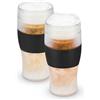 Host Bicchieri per Birra Freeze, Bicchiere da Mezzo Litro per Congelatore in Plastica a Doppia Parete Con Gel Refrigerante, Set di 2, Nero