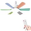 Uverbon Ventilatore da Soffitto con Luce e Telecomando, 46CM Lampadario Ventilatore a Soffitto con Lampadina E27 40W, LED Dimmerabile in 3 Colori, 3 Velocità, Timer, Per Camera da letto, Ufficio (Colorato)