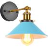iDEGU Lampada da Parete Vintage, 22cm Applique da Parete Interno Lampadario Plafoniera Regolabile E27 Illuminazione da Parete Moderna per Camera da Letto, Soggiorno, Camera per Bambini (Blu)