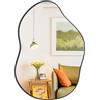 LIFEZEAL Specchio Irregolare da Parete, Specchio con Cornice, Decorativo, Asimmetrico, Montaggio Orizzontale, Verticale, Alta Definizione, Mirror, Bagno, Soggiorno, Camera da Letto, Trucco, Nero