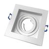 Vetrine inrete Vetrineinrete® Incasso quadrato acciaio orientabile per controsoffittatura supporto portafaretto per controsoffitte p23 (Bianco) P92