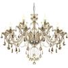 Ridgeyard Lampadario moderno in cristallo, 15 luci K9 Plafoniera in cristallo a sospensione con catena regolabile per camera da letto, soggiorno, sala da pranzo, hotel, corridoio (E14, Colore Cognac)