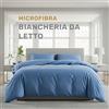 Lavea® Set Copripiumino Matrimoniale in Microfibra 220x240 cm + 2 Federe 80x80 cm Azzurro Cielo - Morbido, Traspirante, OEKO-TEX - Azzurro Cielo