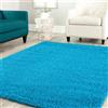Teppich-Home Stella Shaggy Tappeto Colore Pelo Lungo Tappeti Moderni per Soggiorno Camera Letto Tinta Unita Colori - Turchese, 40x60 cm